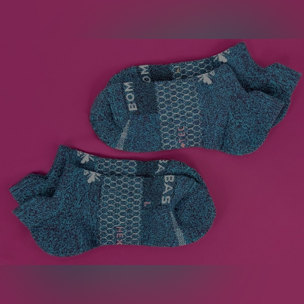 Bombas 2 Pair Unisex Athletic Honeycomb  Supportive Teal Ankle Socks Medium NWOT - Picture 2 of 6